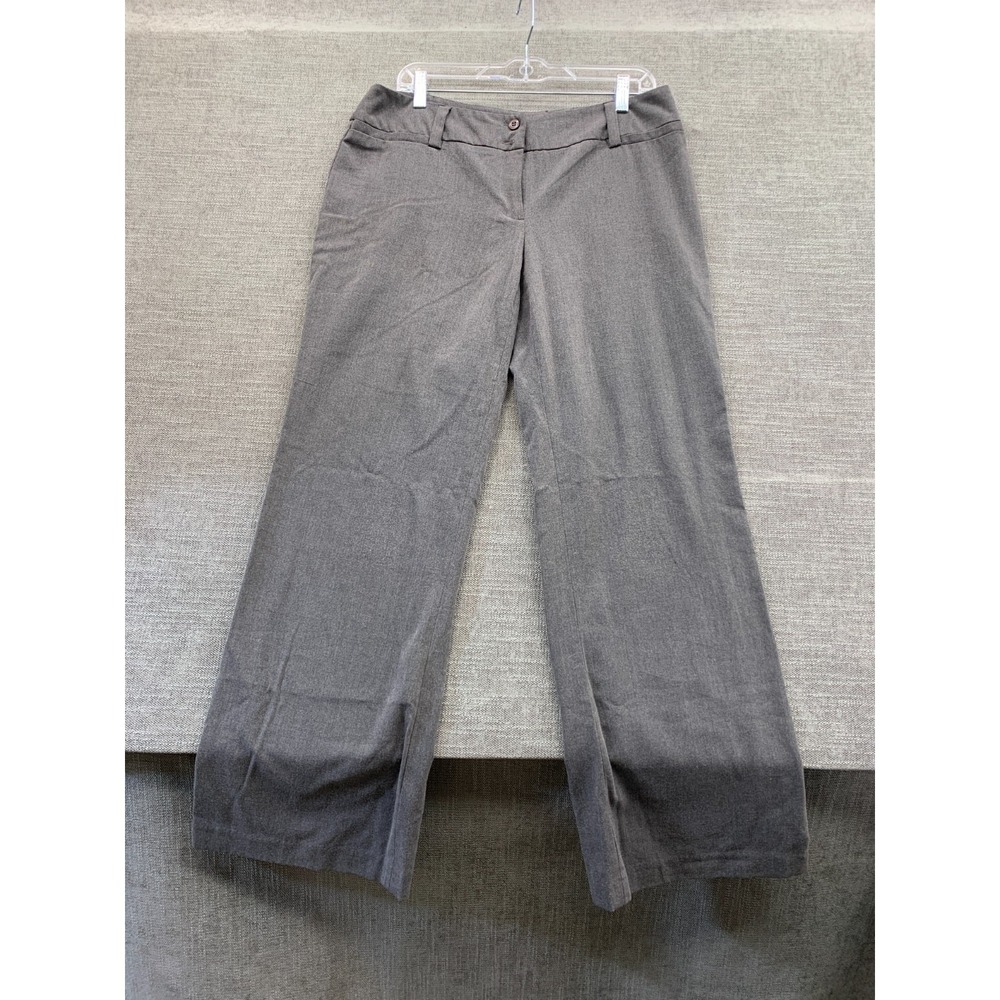 AB Studio Townsend Dress Pants Women 10 Heather Gray Stretch Straight Leg Formal